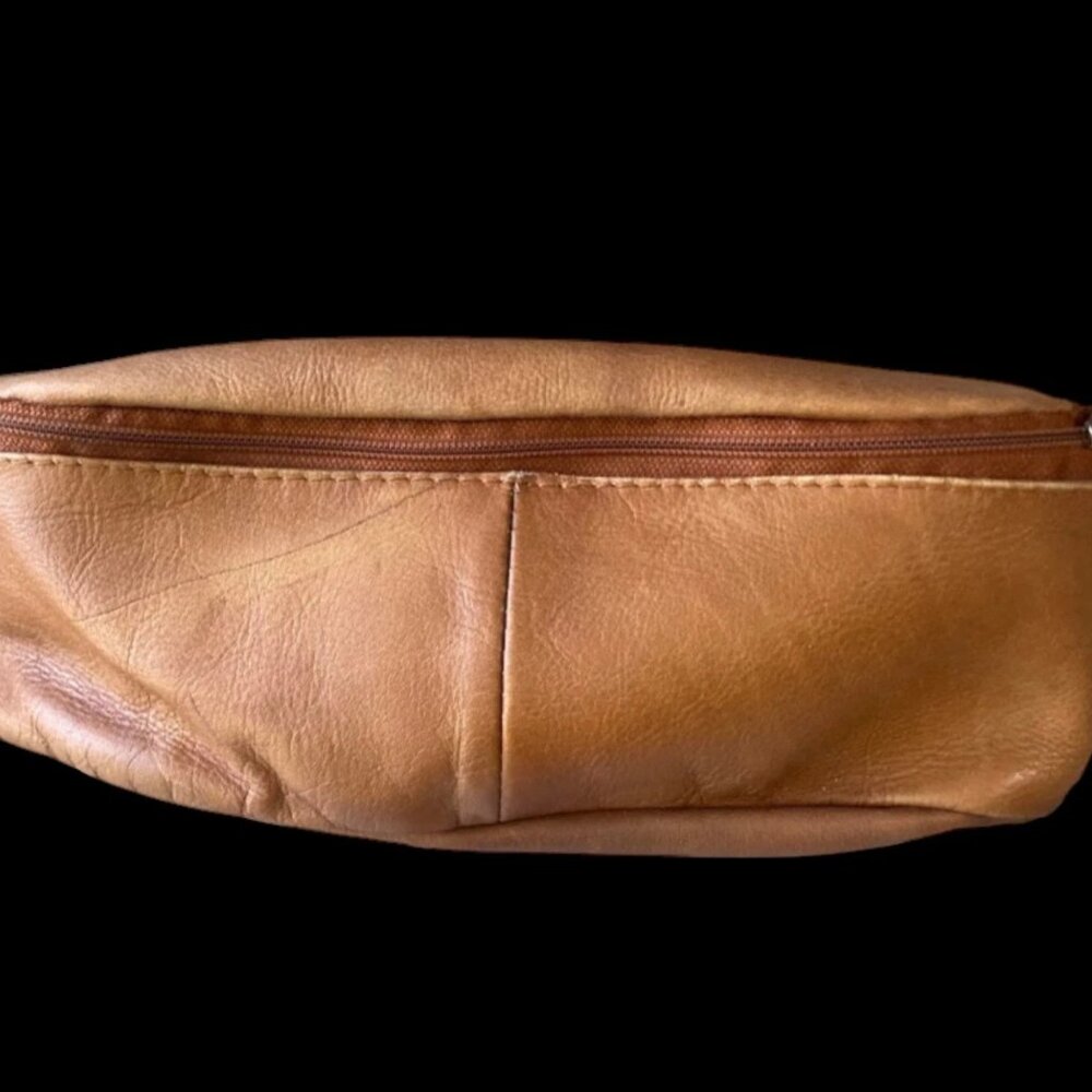 Genuine VTG Leather Fanny Pack Track Belt Bag Hip Waist Pack Smooth Tan